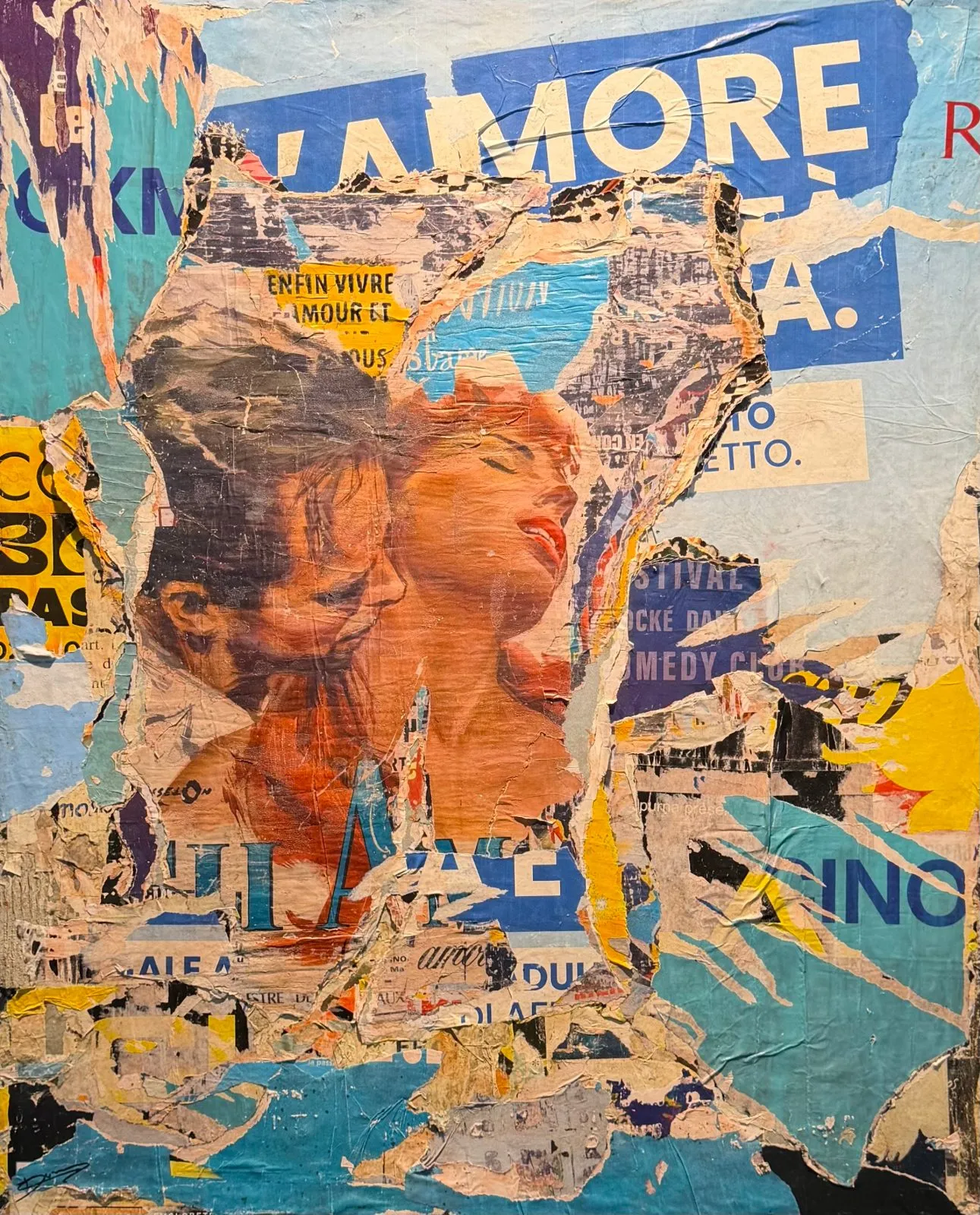 Amore, technique mixte de Laurent Durrey, 106 × 87 cm, Galerie Calderone