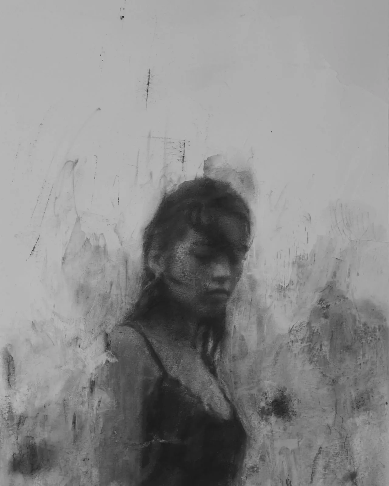 Sans titre 1225, mixed media de Anthony J. Moreau, 2025, 35 × 27,9 cm, Galerie Calderone