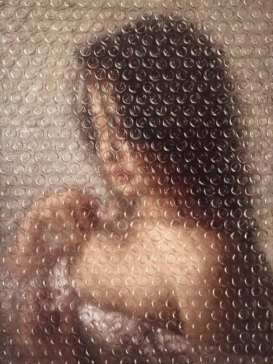 Girl from Memories, huile sur lin de Darian Mederos, 2023, 121 × 91 cm, Galerie Calderone