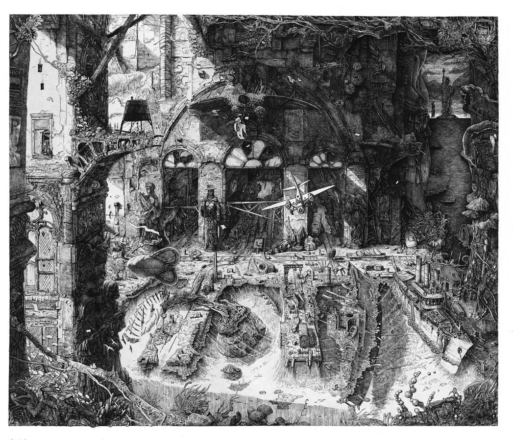 Philippe Mohlitz, gravures au burin, Galerie Calderone