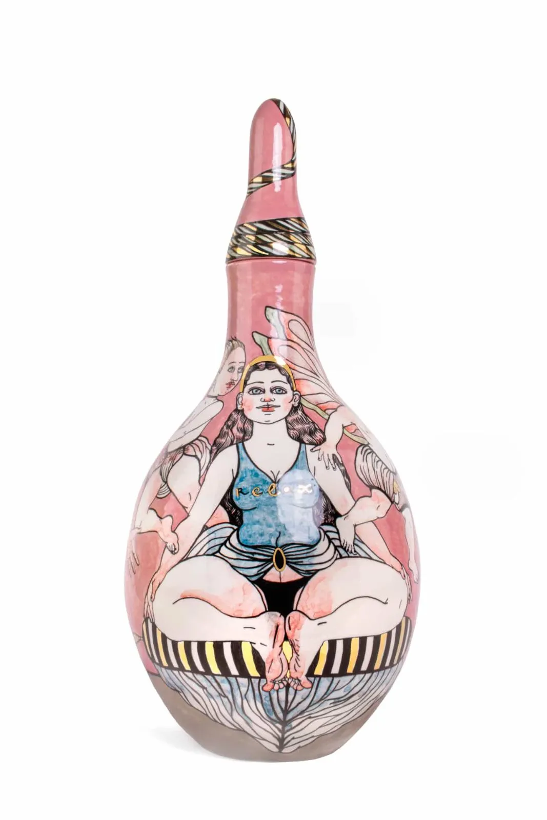 Relax, céramique de Nina Murashkina, 2025, 58 × 25 × 25 cm, Galerie Calderone