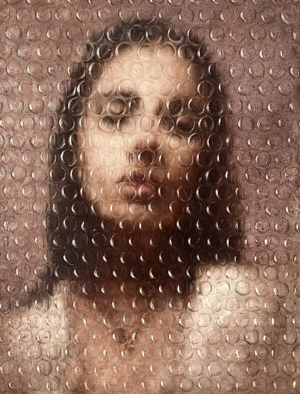 Portrait of Alejandra, huile sur lin de Darian Mederos, 2023, 91 × 71 cm, Galerie Calderone