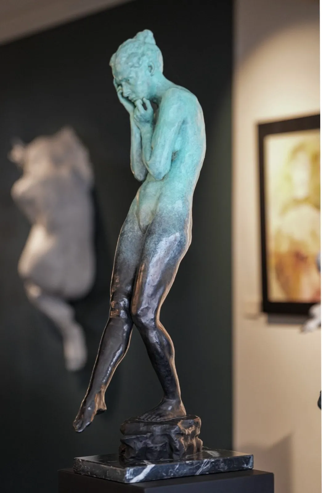 Vision, bronze de Jana Büttner, 2023, 80 × 40 × 20 cm, Galerie Calderone
