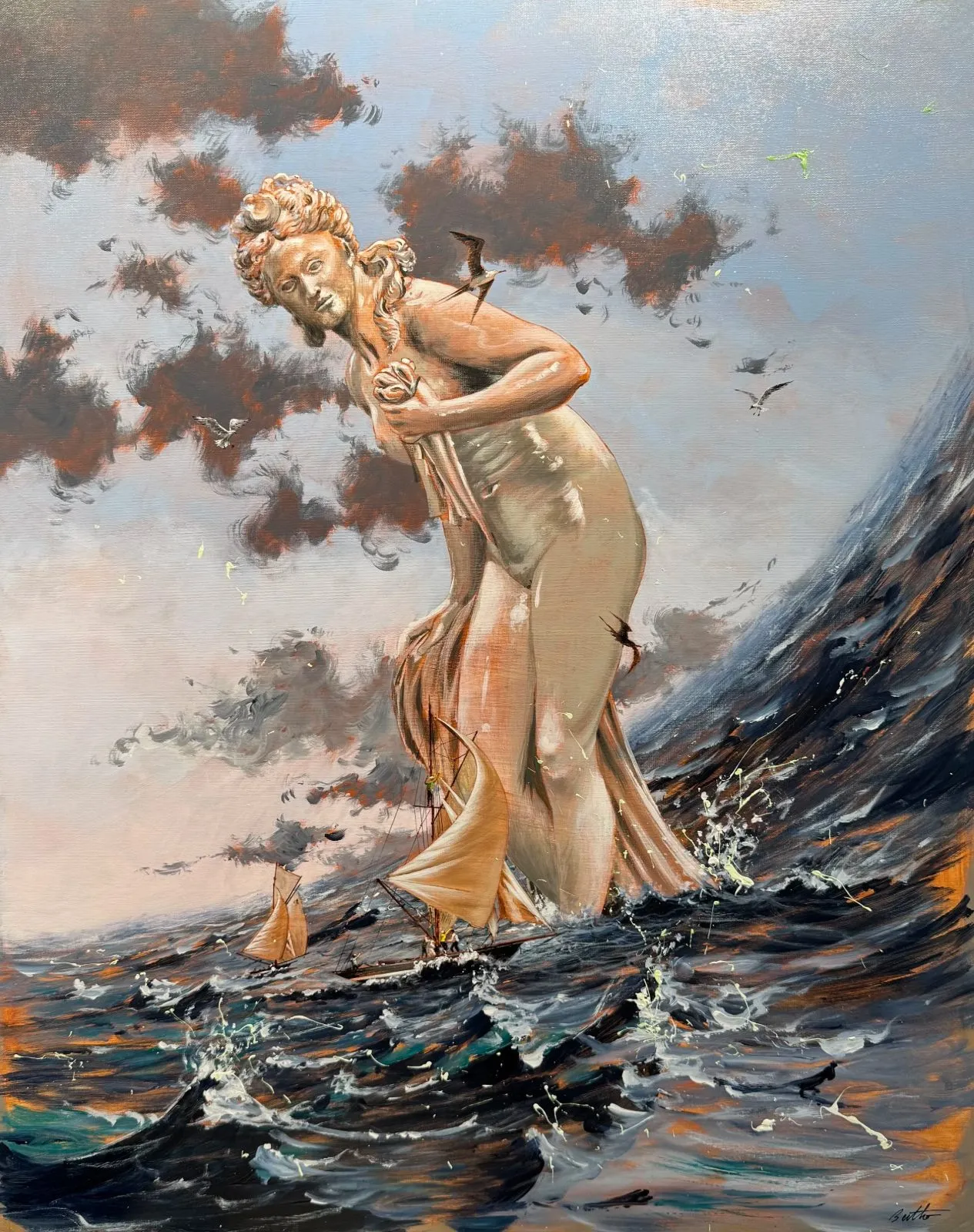 Cap formidable, acrylique sur toile de Philippe Bertho, 2025, 81 × 65 cm, Galerie Calderone