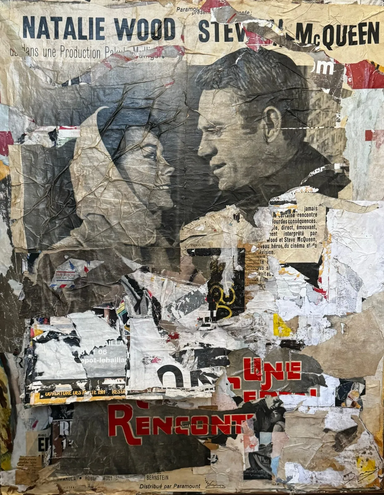 Une certaine rencontre, technique mixte de Laurent Durrey, Galerie Calderone