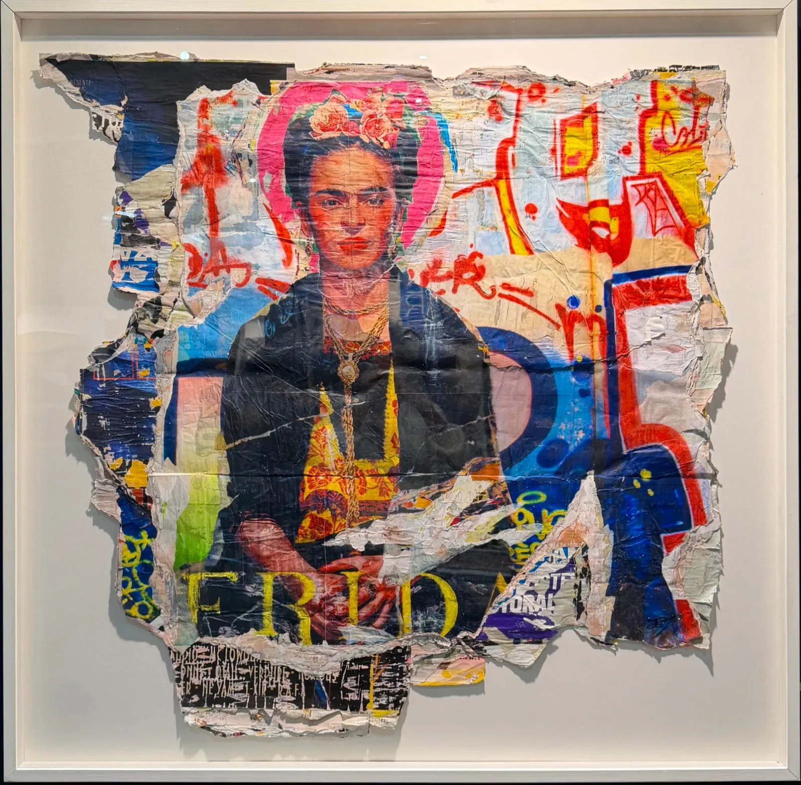 Frida, technique mixte de Laurent Durrey, 125 × 123 cm, Galerie Calderone