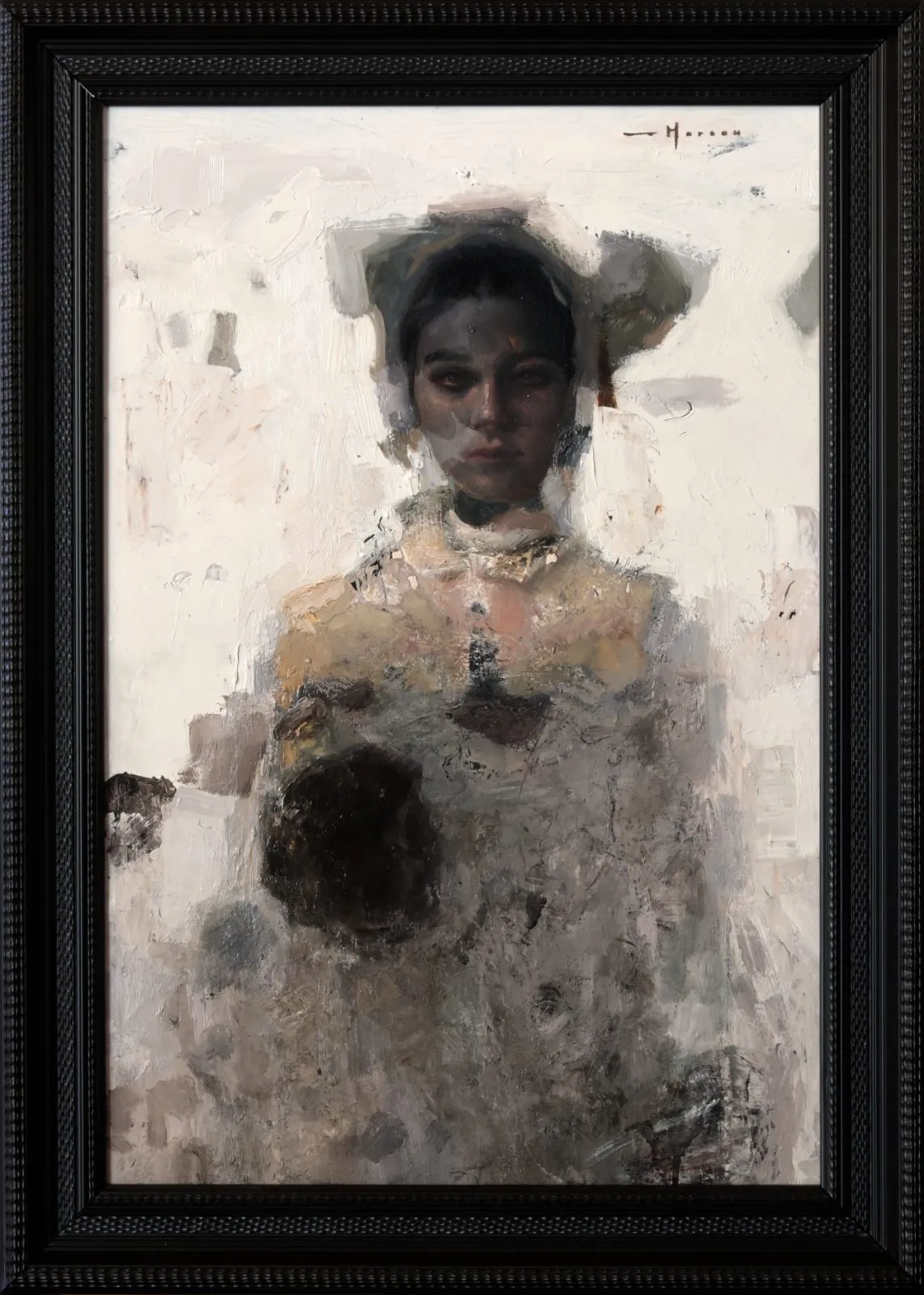 Figure I, huile sur lin de Anthony J. Moreau, 2026, 60 × 40 cm, Galerie Calderone
