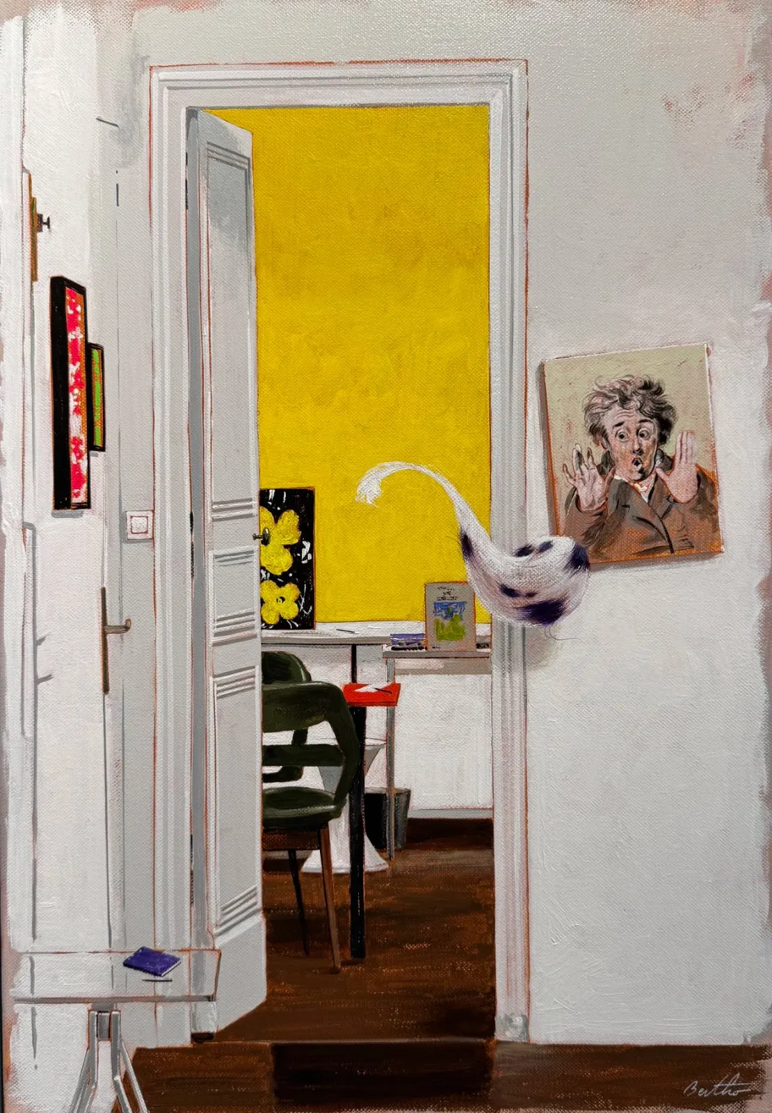 L'appartement 2, acrylique sur toile de Philippe Bertho, 2025, 55 × 37 cm, Galerie Calderone