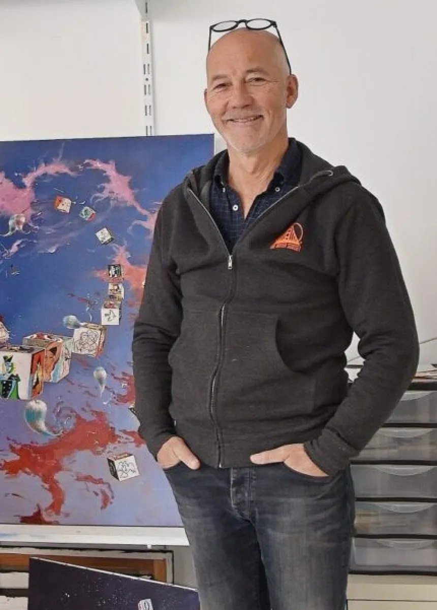 Portrait de Philippe Bertho, peinture, Galerie Calderone